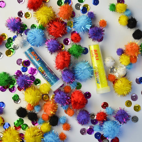 Set mit sensorischen Accessoires – Pompons, Pailletten, Glitzer - Tublu.de