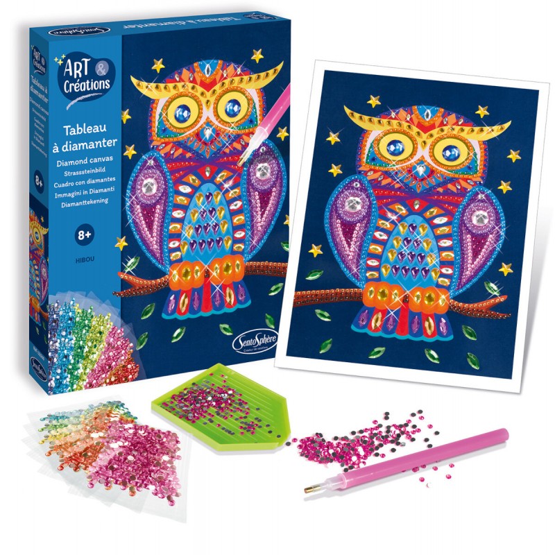 Kreativset – Diamond Painting, Eule