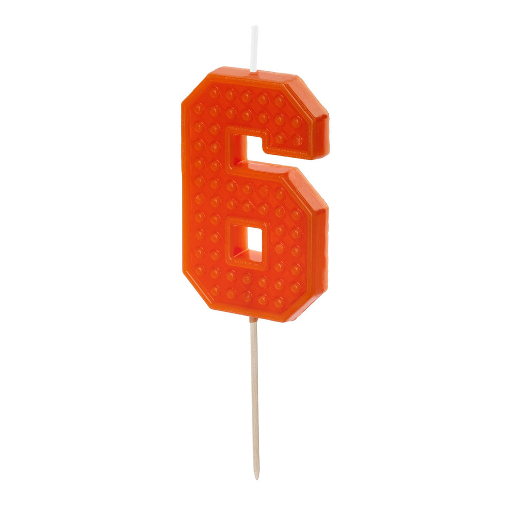 Geburtstagskerze 6 cm – Zahl 6 rot