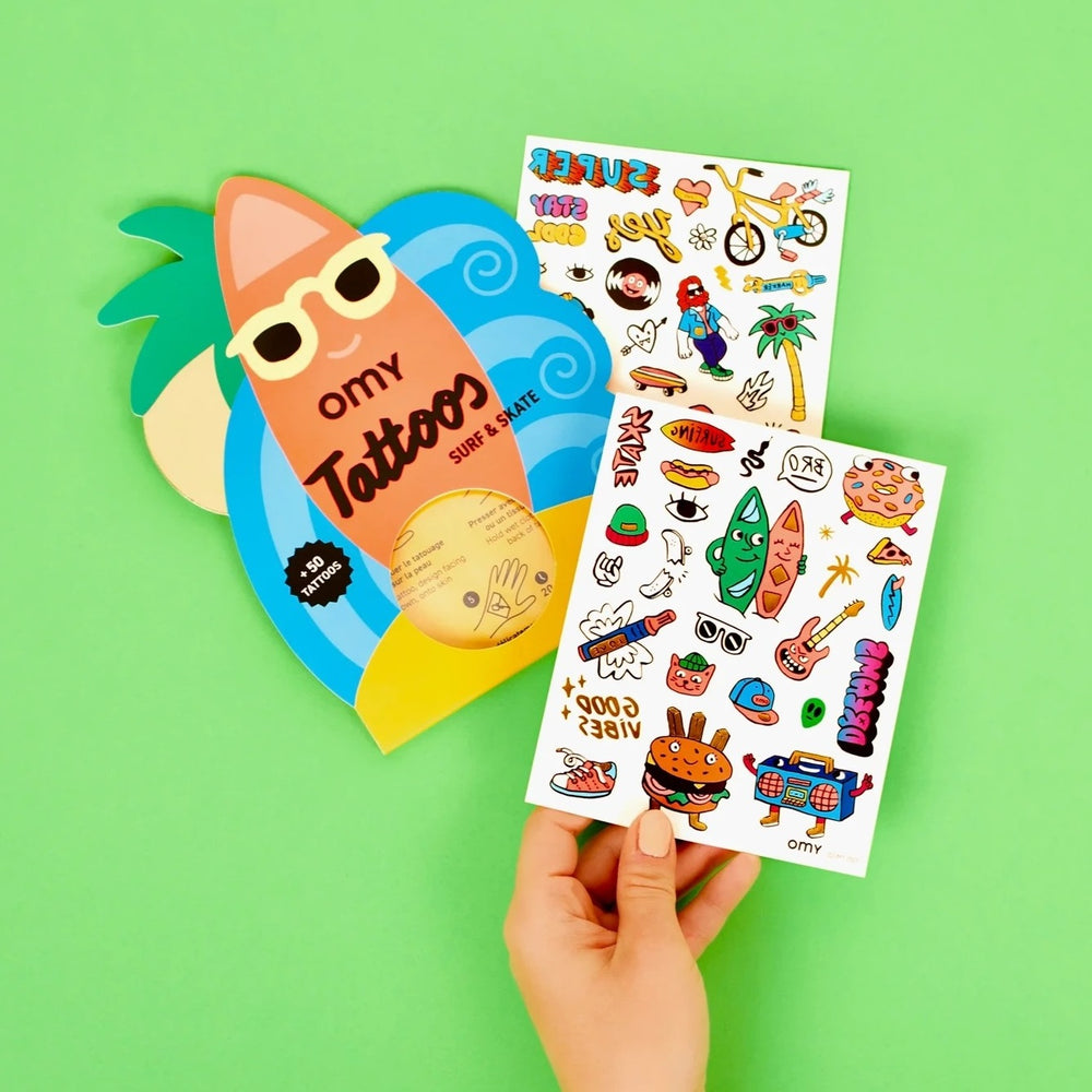 Tattoos für Kinder – Surf & Skate, 50 Stück - Tublu.de