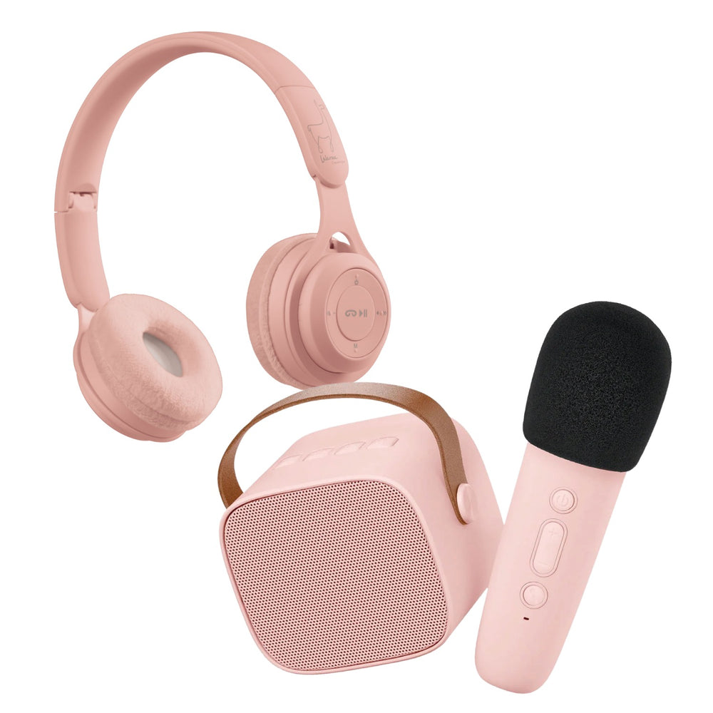Karaoke-Set für Kinder + kabellose Kopfhörer - Rosa