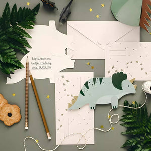 Geburtstagseinladungen – Triceratops, 6 Stück