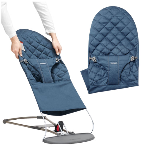 Zusätzlicher Stoffsitz für Babywippe BLISS Woven Classic Quilt – Marineblau