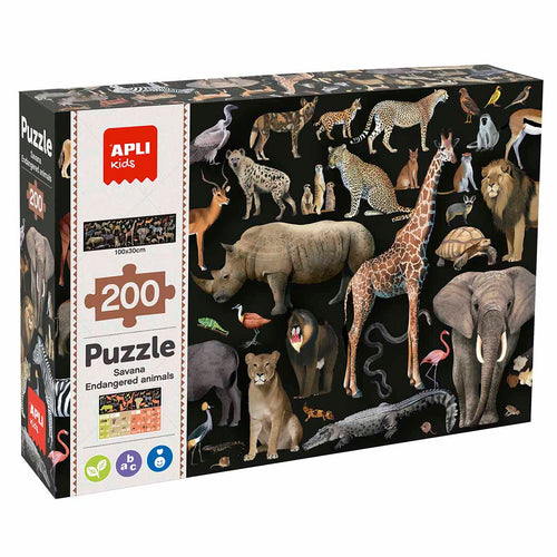 Lernpuzzle – Gefährdete Tiere Savanne 6+ - Tublu.de