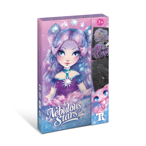 Malbuch mit schwarzen Seiten, Wasserstift und Pinsel – Nebuli Größe S