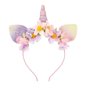 Haarband – Mit Ohren und Einhornhorn in Lila