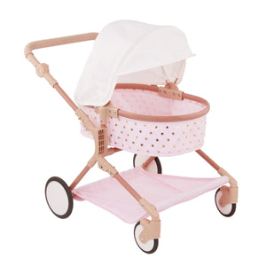Doppelter Puppenwagen mit Babywanne