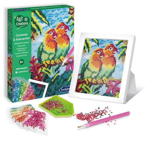 Kreatives Set mit Diamanten – Papageien-Unzertrennliche