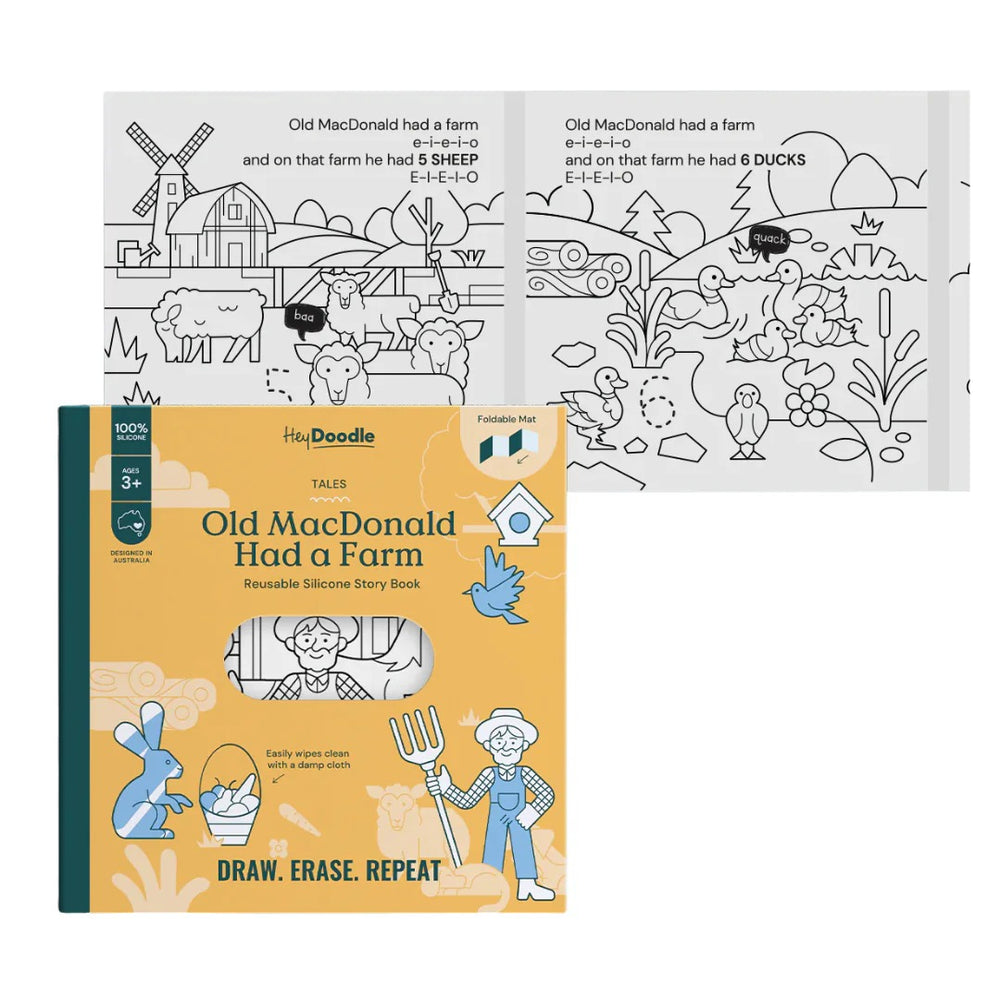 Silikonbuch zum wiederholten Ausmalen – Old MacDonald - Tublu.de