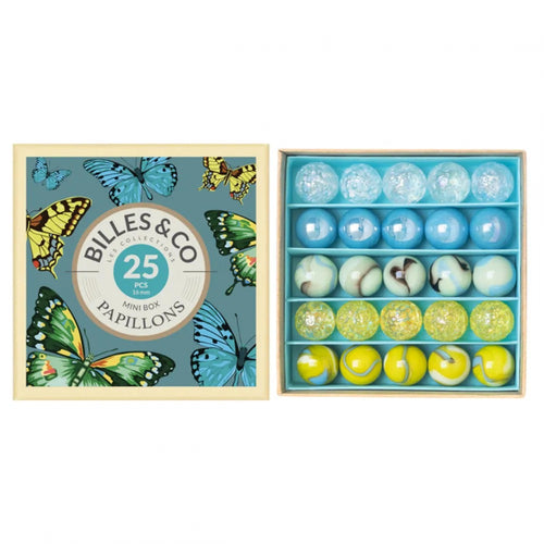 Glasperlen – Blaue Schmetterlinge, 25 Stück