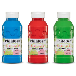 Leicht abwaschbare Fingerfarben – blau, grün, rot - Tublu.de