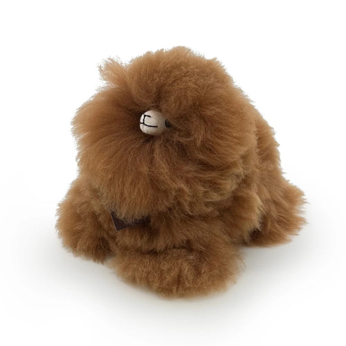 Fluffiges Alpaka-Kuscheltier Monsterfluff – Hazelnut 15 cm