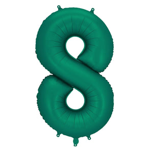 Folienballon 86 cm – Zahl 8, flaschengrün
