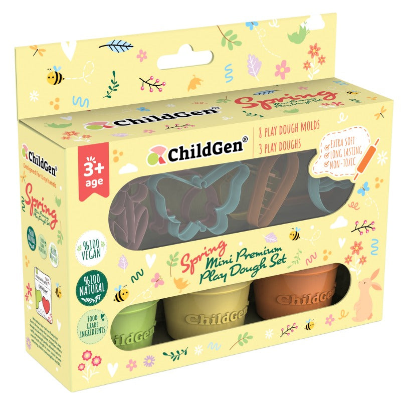 Kreativset, 100 % natürliche Knete und 8 Formen – Frühling - Tublu.de