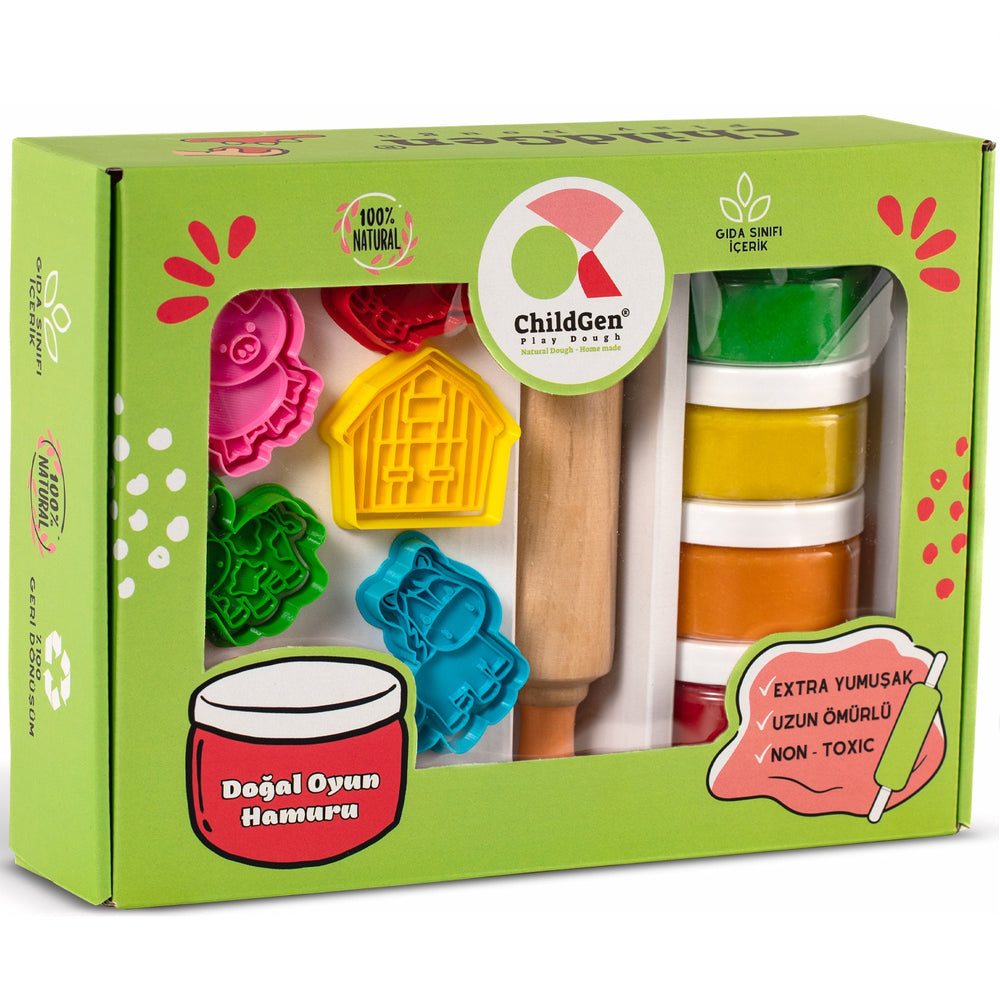 Kreativset, 100 % natürliche Knete und Zubehör – Bauernhof - Tublu.de