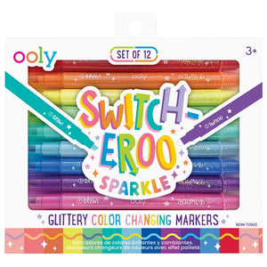 Farbwechselnde Filzstifte mit Glitzer – Switch-Eroo, 12er-Set