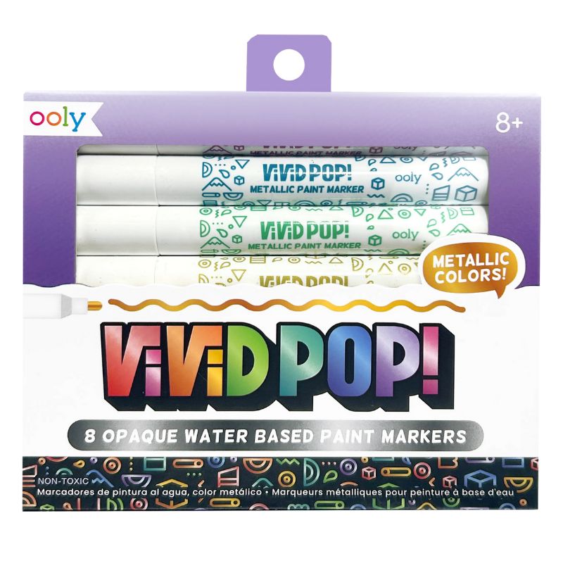 Metallic-Acrylmarker – kräftige Farben – Vivid Pop, 8er-Set