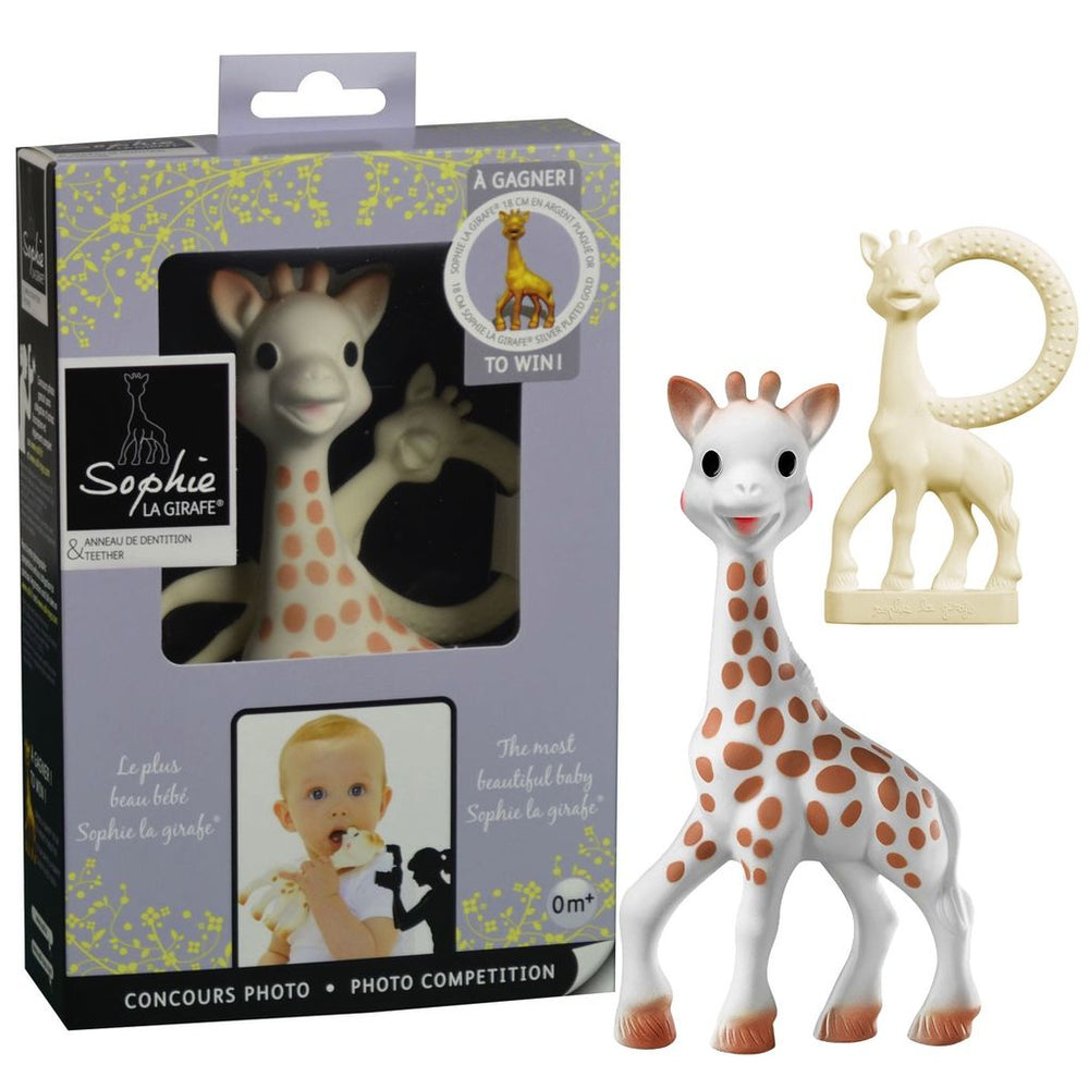 Set Sophie die Giraffe und Beißring in Elfenbeinfarbe - Tublu.de