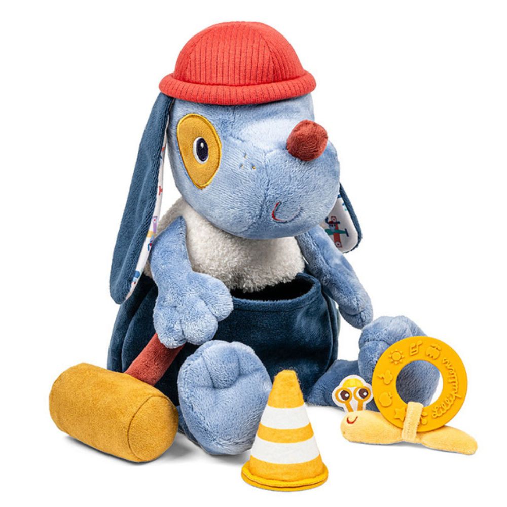 Multifunktionales Aktivitätsspielzeug zum Kuscheln – Hund Jules 9 m+