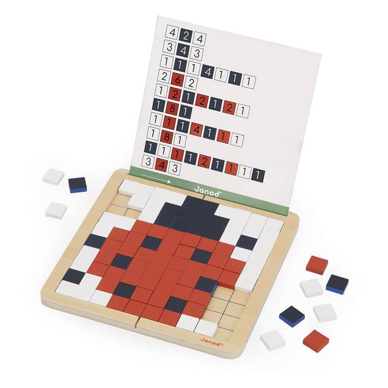 Holzpuzzle Mosaik Pixel – Symmetrie und Codierung 4in1 5+