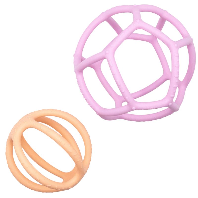Sensorik-Set: Ball & Beißring 2-in-1 – Bubblegum & Peach