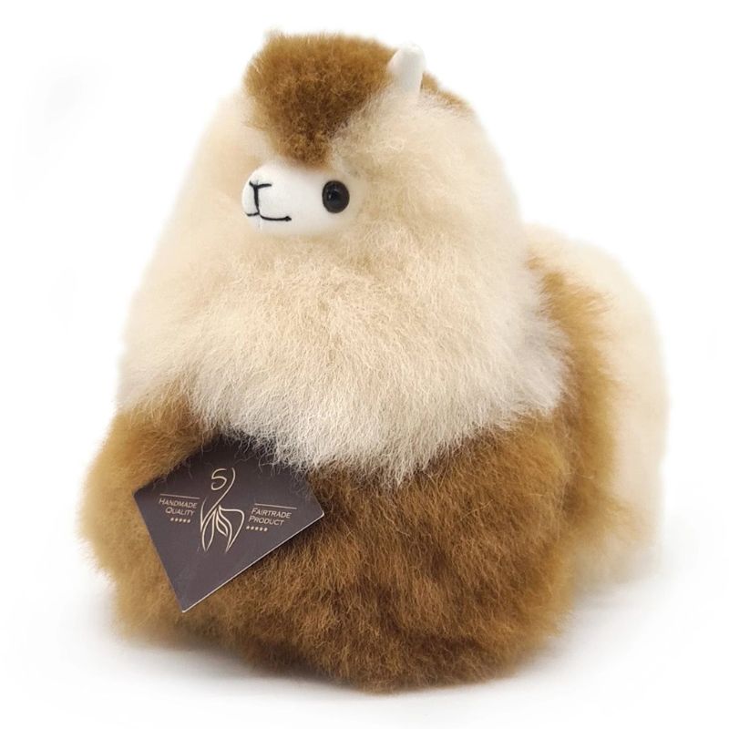 Fluffiges Alpaka Naturals-Kuscheltier – Moccachino 15 cm