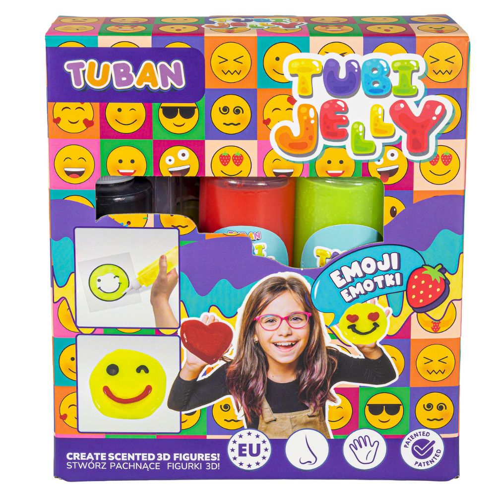 Tubi Jelly Set, 3 Farben – Emoticons