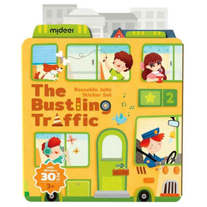 Zestaw wielorazowych żelowych naklejek mideer - The Bustling Traffic