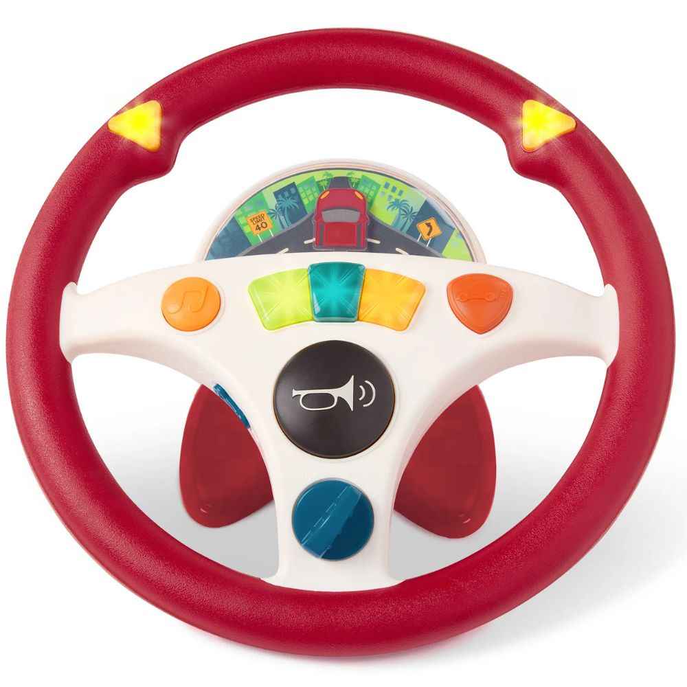 Interaktywna kierownica muzyczna B. Toys - Musical Driving Wheel czerwona