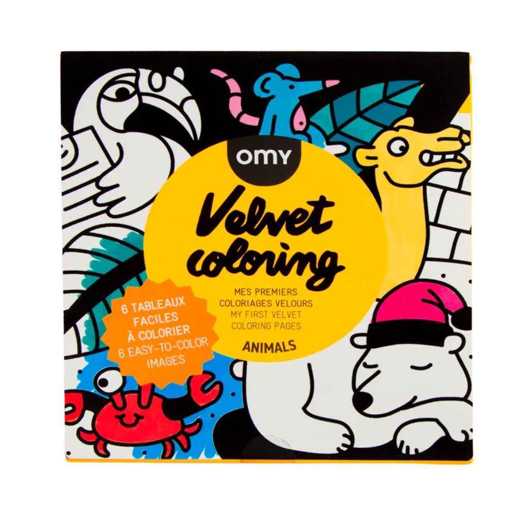 Zestaw 6 welwetowych kolorowanek OMY - Zwierzęta