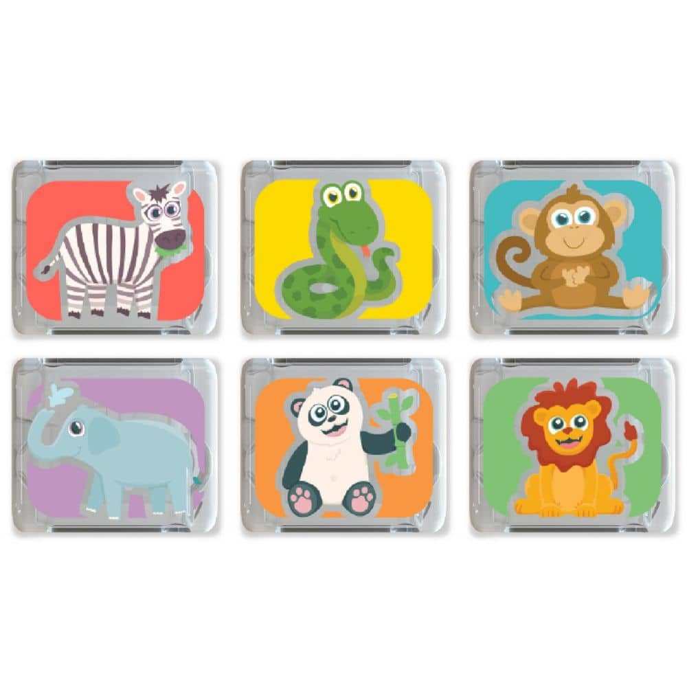 Sensorische Würfel, die im Wasser leuchten – Tiere, 6 Stück