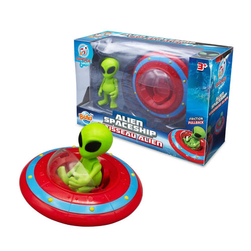 UFO-Raumschiff mit Außerirdischem