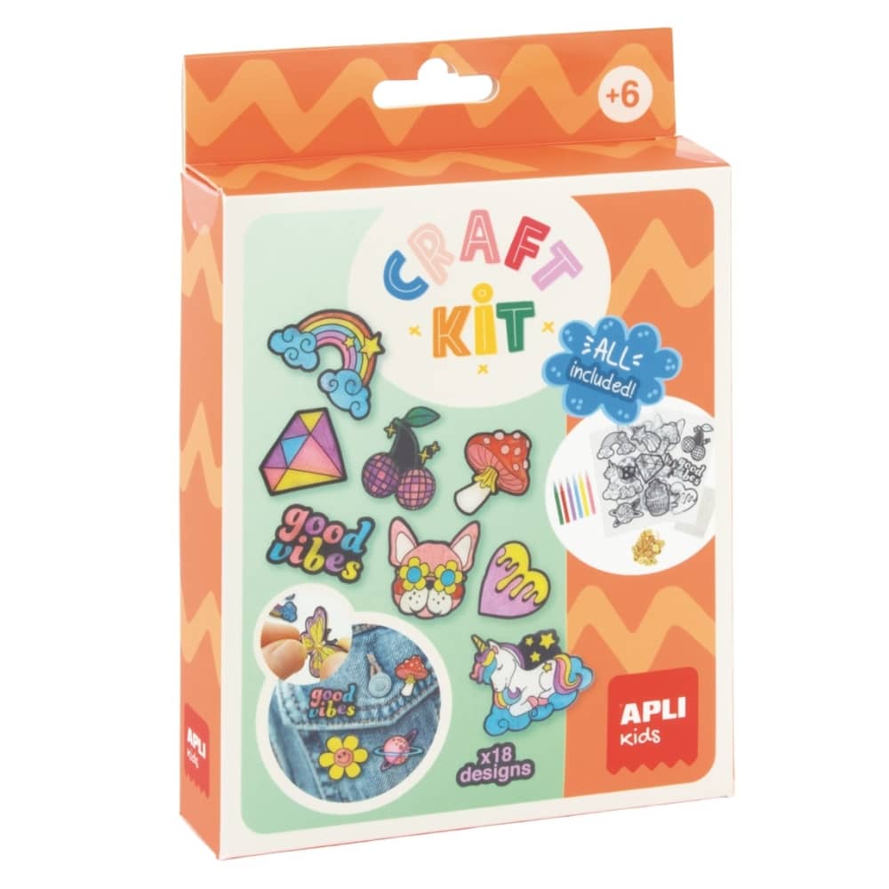 DIY Craft Kit Kreativset – Ansteckpins, 18 Stück