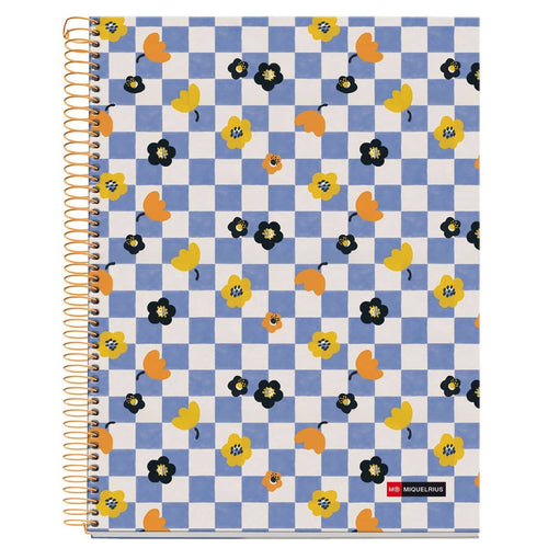 A4 Spiralnotizbuch Square It - 120 Blatt kariert (4 Farbsegmente)