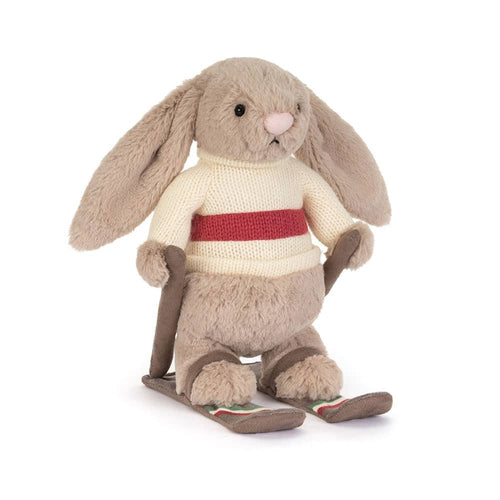 Kuscheltier Beiger Hase auf Skiern (20 cm)