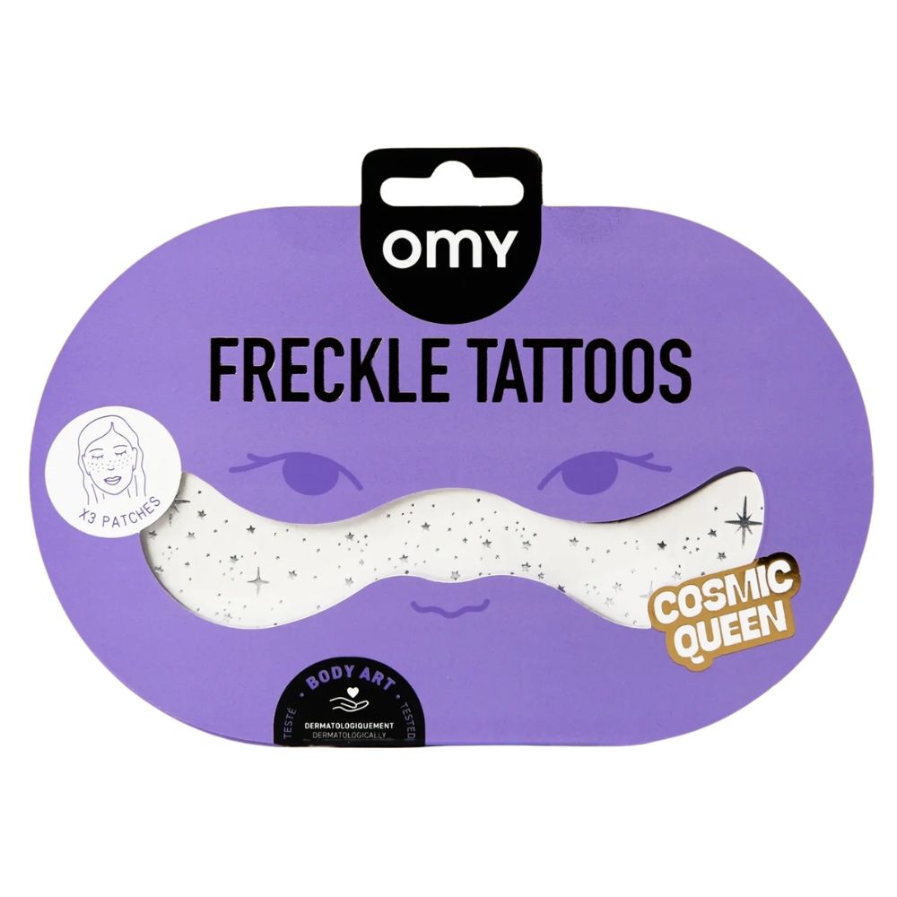 Gesichtssticker – silberne Glitzersommersprossen, 3 Stück