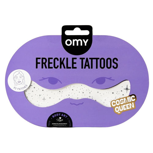 Gesichtssticker – silberne Glitzersommersprossen, 3 Stück