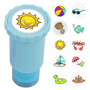 Stempel mit Aufklebern – Strand