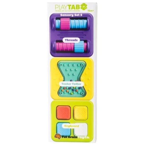 Set mit 5 sensorischen Quadraten mit Schraubkappen von PlayTab