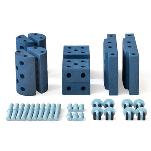 Kreative Bausteine zur Förderung der Grobmotorik – Education Set – Deep Blue/Sky Blue, 34 Teile