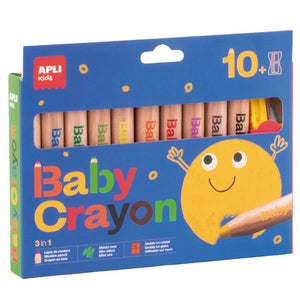 Wachsmalstifte für Kinder – Dicke Buntstifte (10 Farben)