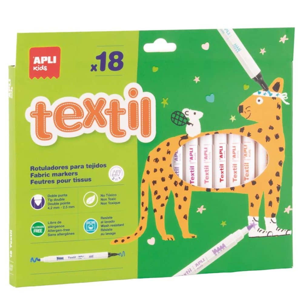 Stoffmalstifte für Kinder – Textilmarker (18 Farben)