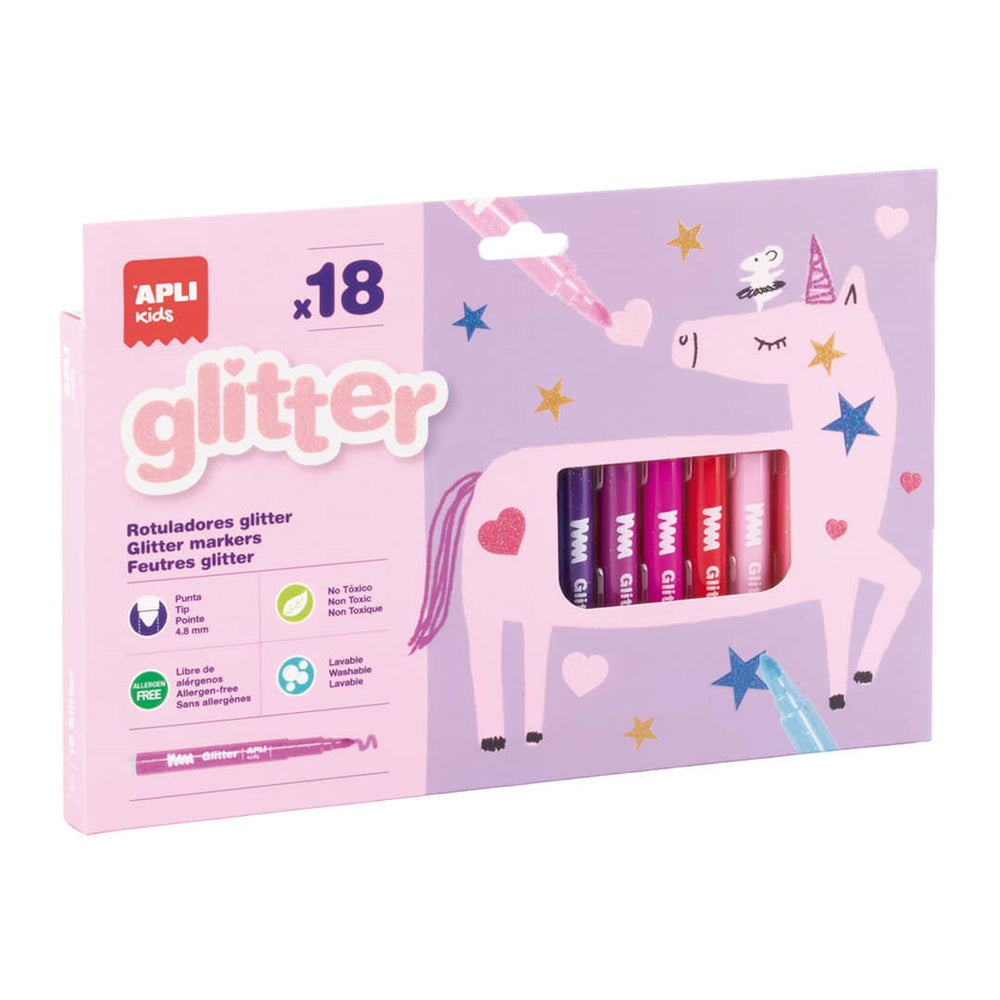 Glitzer-Filzstifte für Kinder – Glitter-Marker (18 Farben)