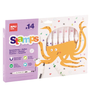 Stempel-Filzstifte für Kinder – Dual-Marker (14 Farben)