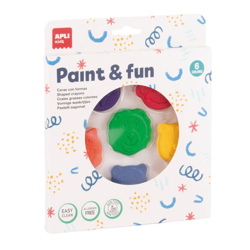 Wachsmalstifte in Tierform für Kinder – Tier-Buntstifte (6 Farben)