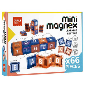 Magnetische Bausteine - Mini Magnex, Buchstaben (66 Teile)