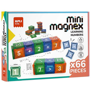Magnetische Bausteine - Mini Magnex - Zahlen, 66-teilig