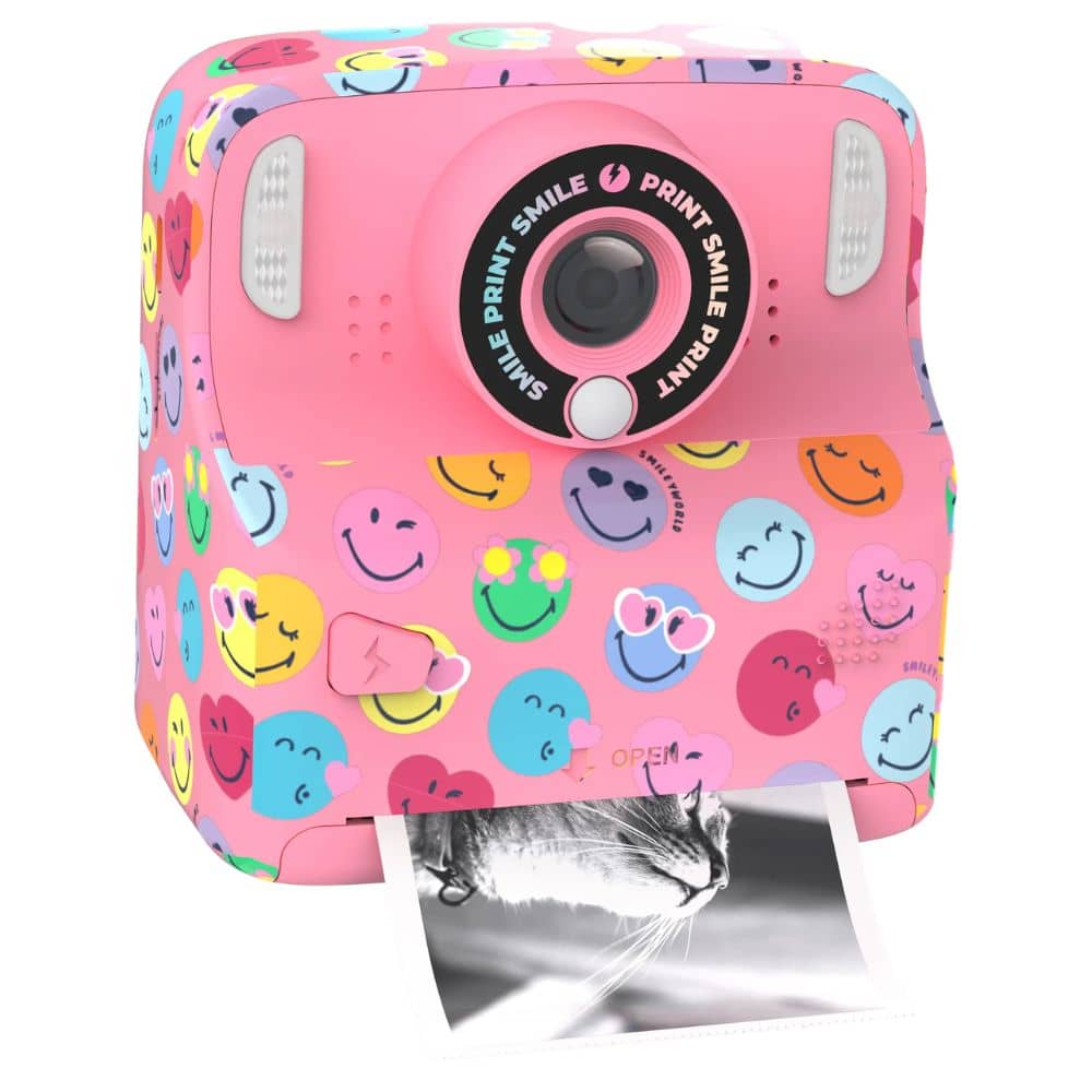 Kinderkamera mit Sofortdruck MOB PixiPrint Smiley World in Rosa