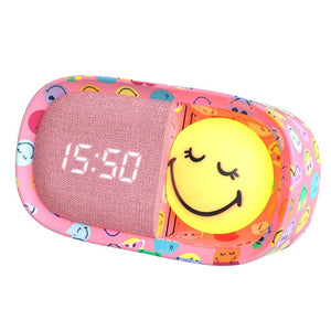 Kinderwecker mit Nachtlicht MOB Smiley World in Rosa
