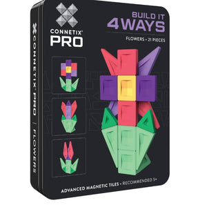 Magnetische Bausteine - PRO Build It 4 Ways Flowers Pack (21 Teile)